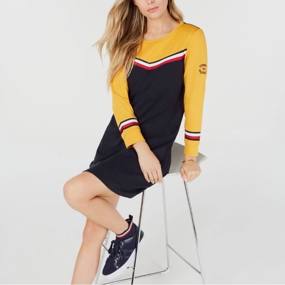 Tommy Hilfiger Black and Gold Long Sleeve Dress - Picture 10 of 12